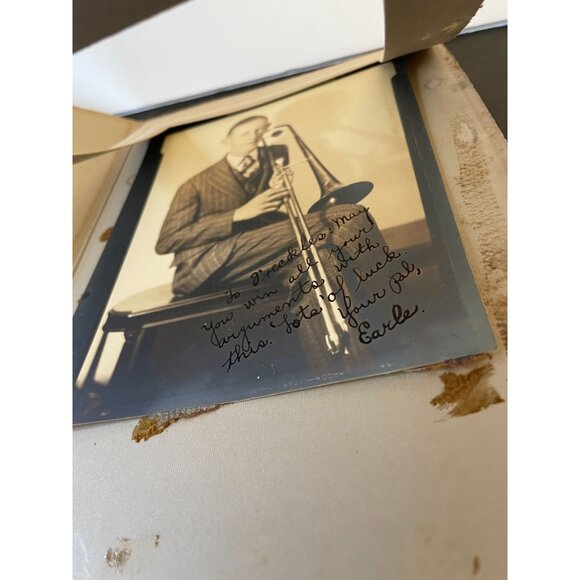 Signed Vintage Photograph Of Swing Band Trombone Player Earle Spencer - Picture 7 of 13